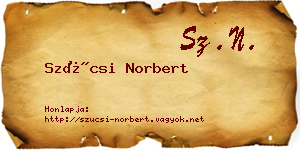 Szücsi Norbert névjegykártya